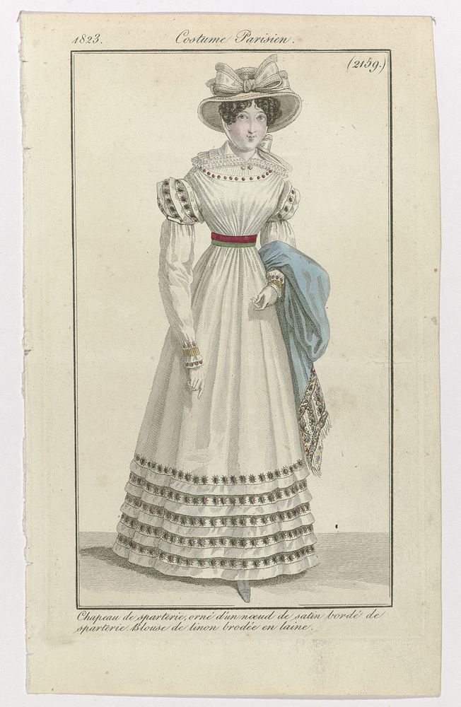 Journal des Dames et des Modes, Costume Parisien, 15 juin 1823, (2159): Chapeau de sparteri (...) (1823) by anonymous and…