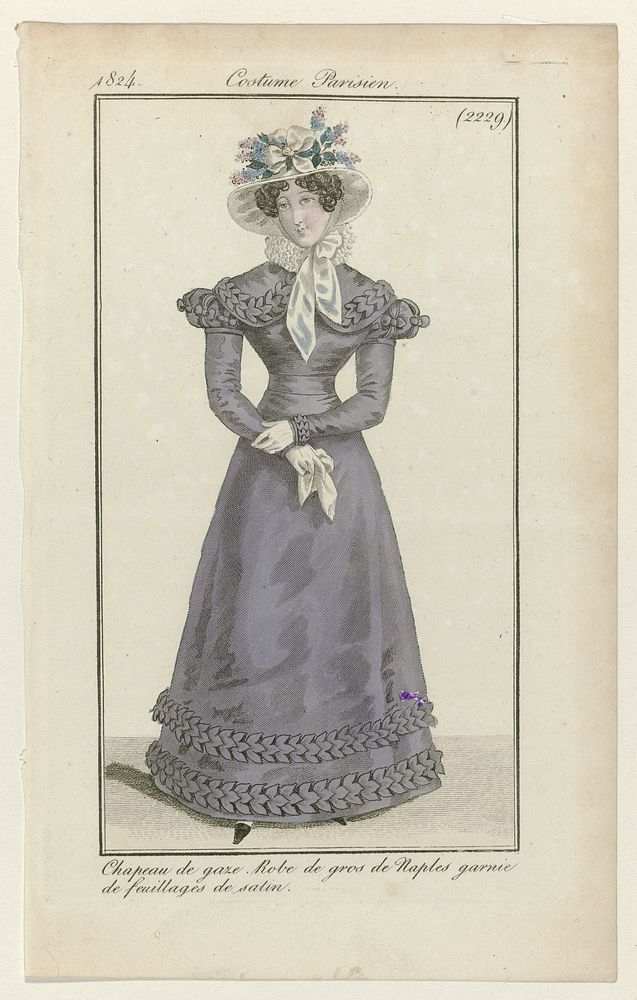 Journal des Dames et des Modes, Costume Parisien, 15 avril 1824, (2229): Chapeau de gaz (...) (1824) by anonymous and Pierre…