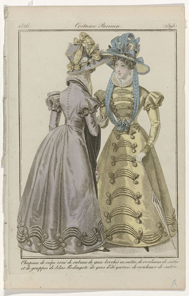 Journal des Dames et des Modes, Costume Parisien, 15 avril 1826, (2398): Chapeau de crêp (...) (1826) by anonymous and…