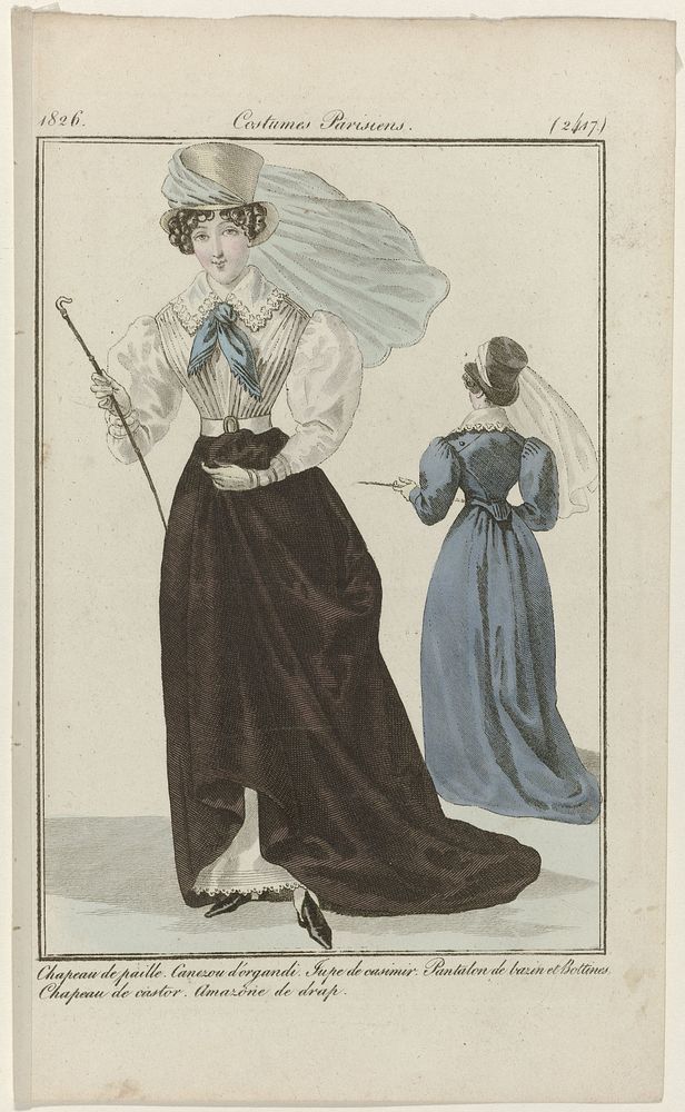 Journal des Dames et des Modes, Costumes Parisiens, 25 juin 1826, (2417): Chapeau de paill (...) (1826) by anonymous and…