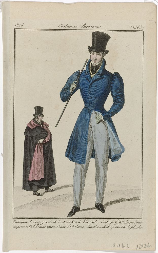 Journal des Dames et des Modes, Costumes Parisiens, 15 décembre 1826, (2463): Redingote de drap (...) (1826) by anonymous…