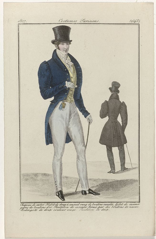 Journal des Dames et des Modes, Costumes Parisiens, 15 octobre 1827, (2543): Chapeau de castor (...) (1827) by anonymous and…