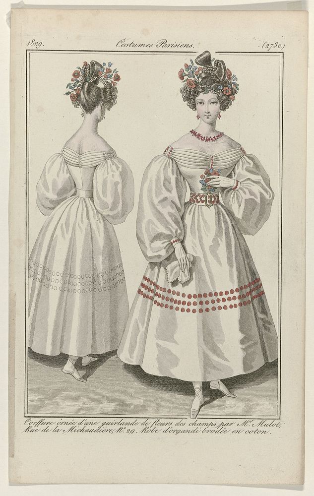 Journal des Dames et des Modes, Costumes Parisiens, 30 septembre 1829, (2730): Coeffure orné (...) (1829) by anonymous and…