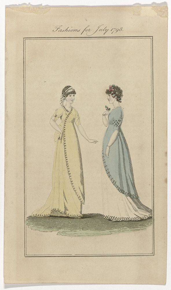 Ladies Monthly Museum, 1798 : Fashions for July 1798 (1798) by anonymous and Verner and Hood