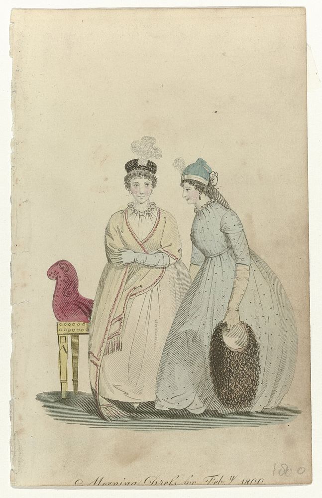 Ladies Monthly Museum, 1800 : Morning Dress for Feb.y 1800 (1800) by anonymous and Verner and Hood
