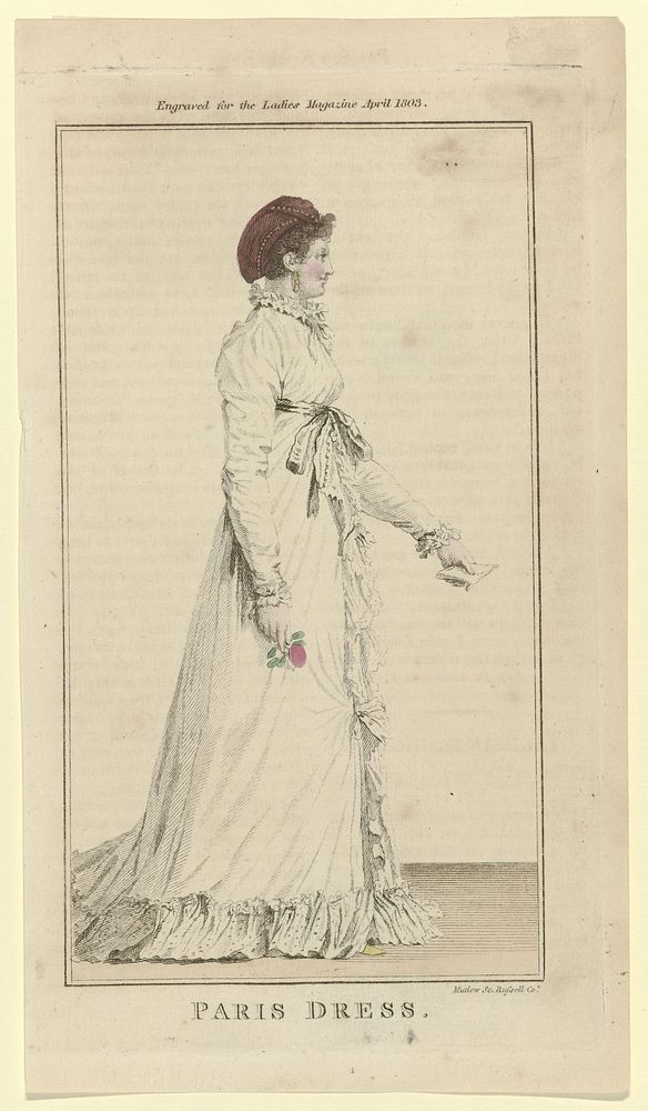 The Lady's Magazine, April 1803 : Paris Dress (1803) by Woodman and Mutlow and Russell