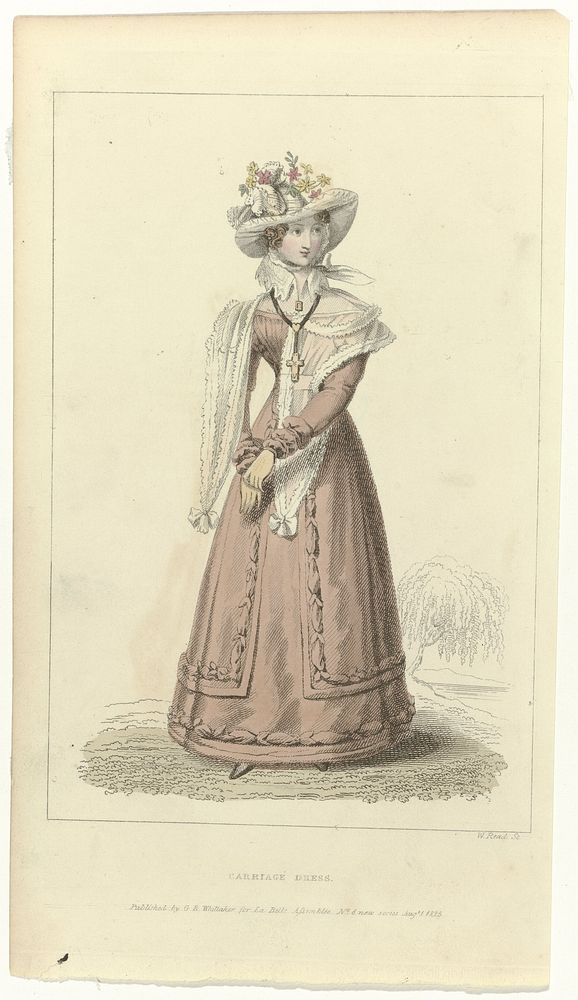 La Belle Assemblée, 1 august 1825, No. 8 new series: Carriage Dress. (1825) by W Read and G  and W Whittaker