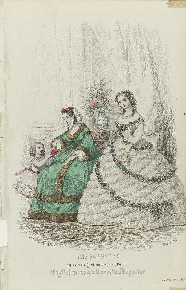 Englishwoman's Domestic Magazine, february 1861: The Fashions (1861) by anonymous, Jules David 1808 1892, Legastelois and…