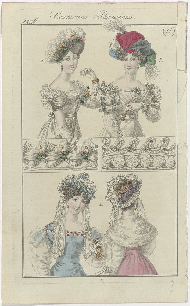 Journal des Dames et des Modes, editie Frankfurt 1826, Costumes Parisiens, (11) (1826) by anonymous and J P Lemaire