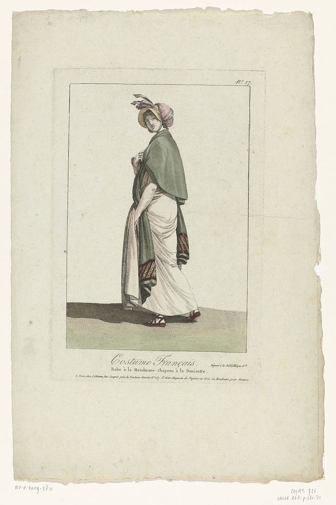 Costume Français, puis Nouveau Costume Parisien 1799-1810, No. 17 : Robe à la Mesulmane (...) (1799 - 1810) by anonymous and…