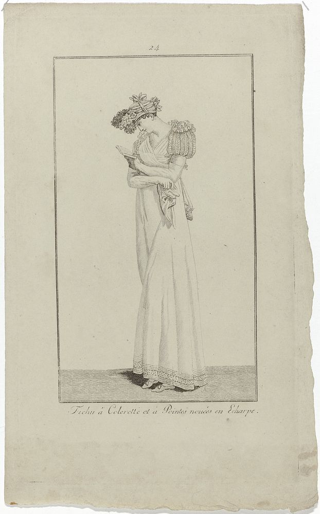 Elegantia, of tijdschrift van mode, luxe en smaak voor dames, Oktober 1807, No. 24 : Fichu á Colerett (...) (1807) by…