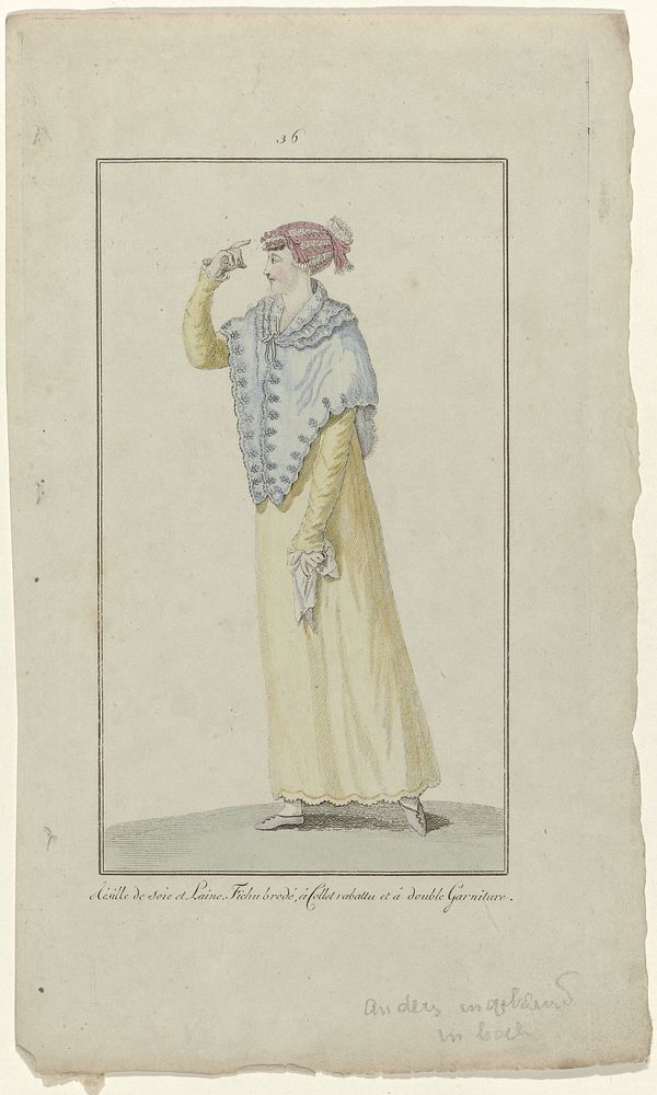 Elegantia, of tijdschrift van mode, luxe en smaak voor dames, Februari 1808, No. 36 : Résille de soie et Lain (...) (1808)…
