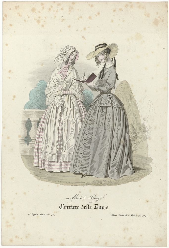 Corriere delle Dame, 18 Luglio (juli) 1845, No. 40 : Moda di Parigi (1845) by anonymous