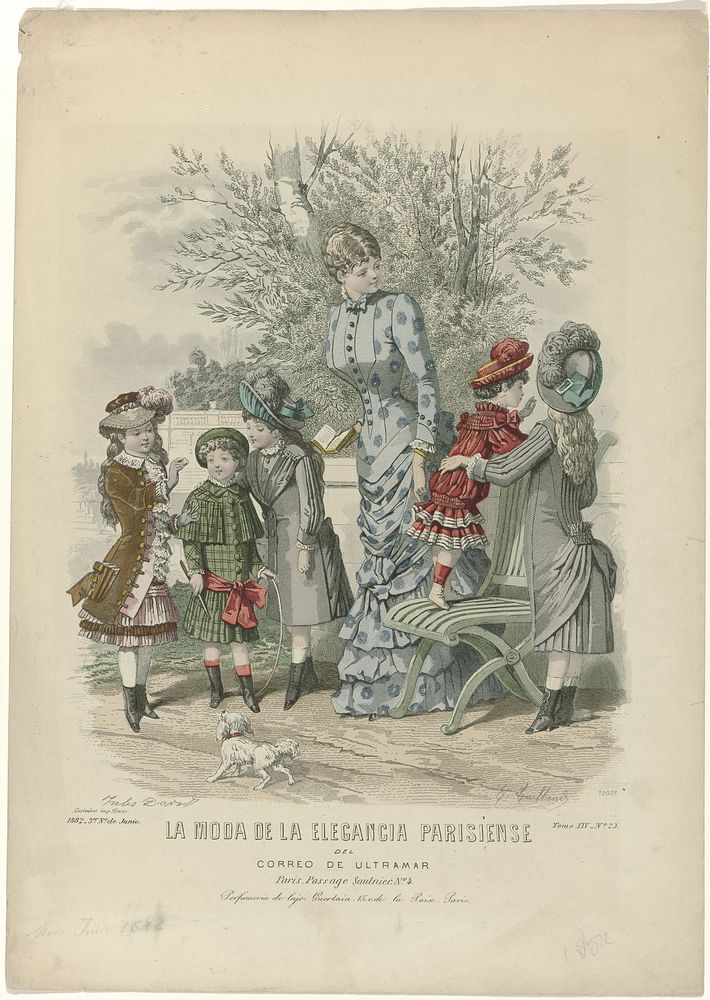 La Moda de la Elegancia Parisiense del Correo de Ultramar, Junio 1882, Tomo XIV, No. 23, nr. 1903E (1882) by Edouard…