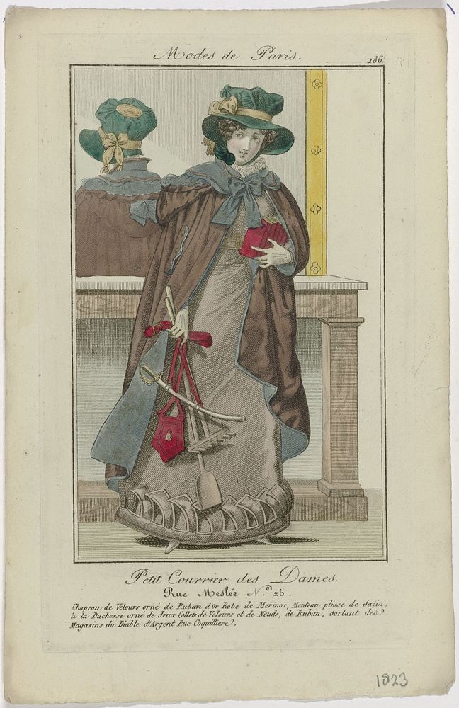Petit Courrier des Dames, 1823, No. 186 : Chapeau de Velours (...) (1823) by anonymous and Dupré uitgever