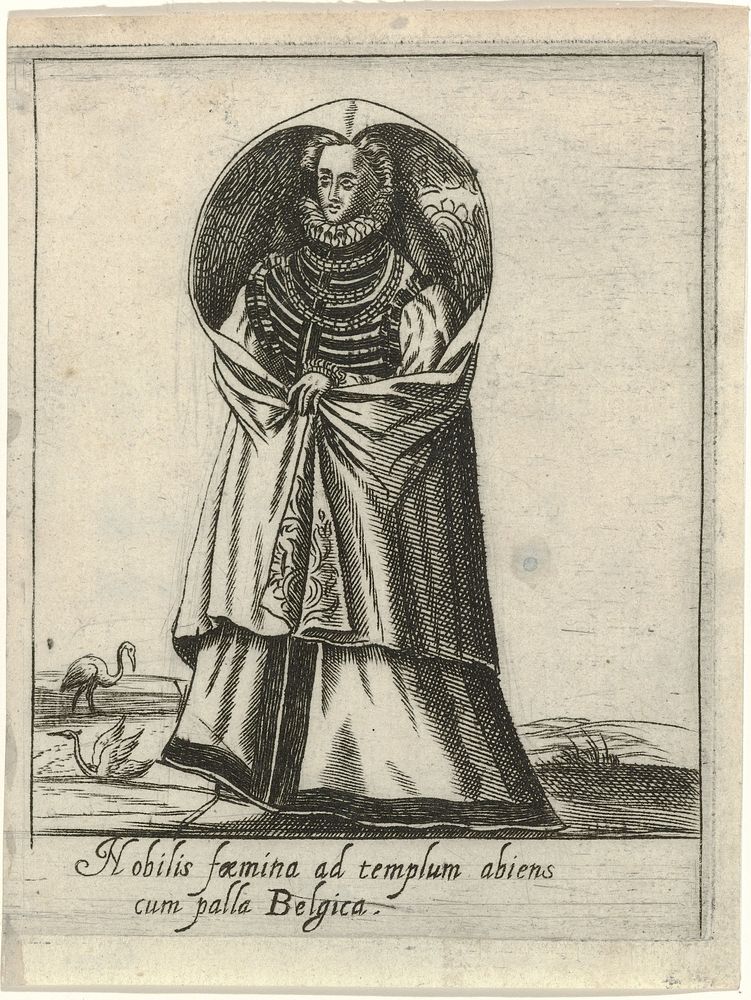 Nobilis faemina ad templum abiens cum palla Belgica (1592 - 1594) by anonymous and Pietro Bertelli