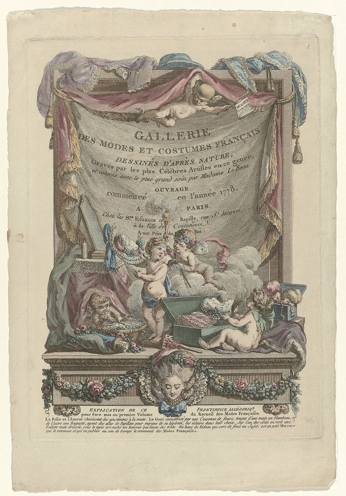 Titelblad van Gallerie des Modes et Costumes Français (...)1778 (1778) by Le Roy, Pierre Thomas Le Clerc, Madame Le Beau and…