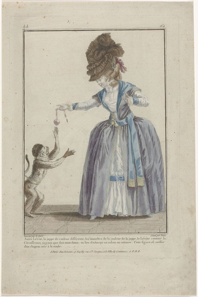 Gallerie des Modes et Costumes Français, 1780, dd 164 : Autre Lévite, la juppe de couleur différent (...) (1780) by Charles…