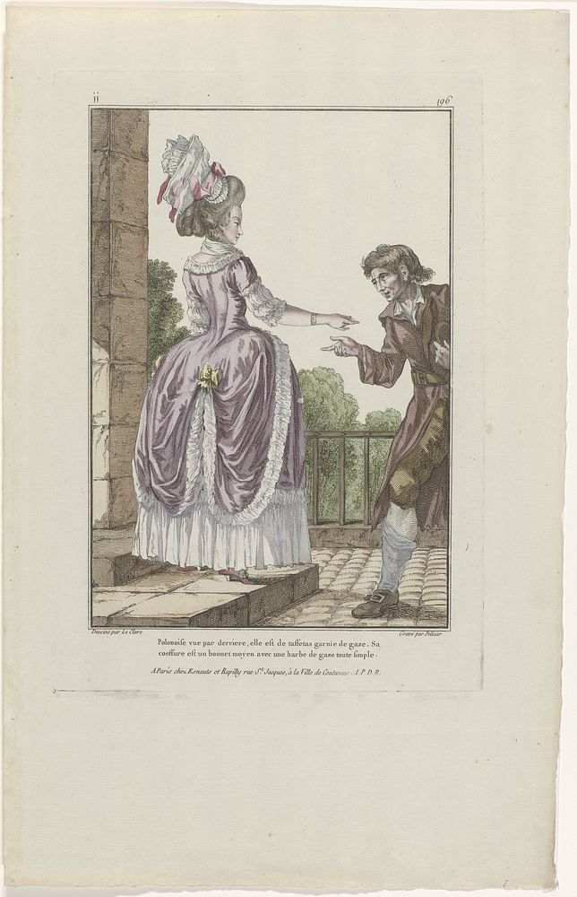 Gallerie des Modes et Costumes Français, 1780, jj 196 : Polonaise vue par derrièr (...) (1780) by J Pelicier, Pierre Thomas…