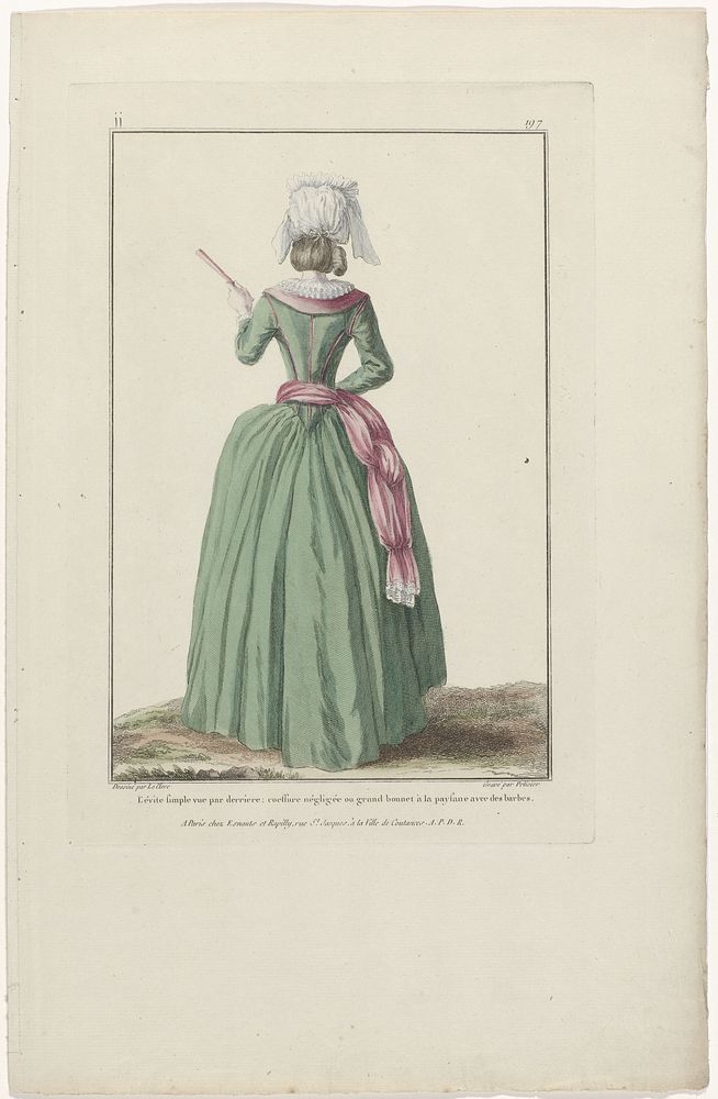 Gallerie des Modes et Costumes Français, 1780, jj 197 : Lévite simple vue par derrièr (...) (1780) by J Pelicier, Pierre…