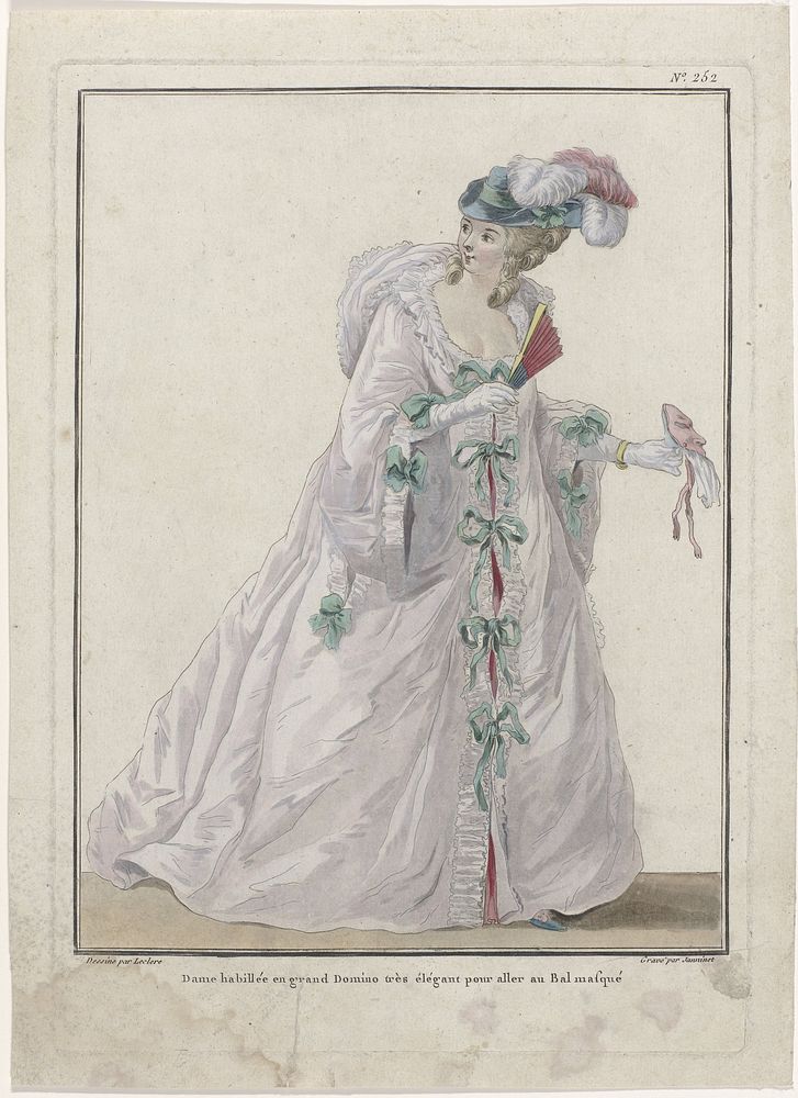 Gallerie des Modes et Costumes Français, 1783, 252 (bis): Dame habillée en grand Domin (...) (c. 1783) by Jean François…