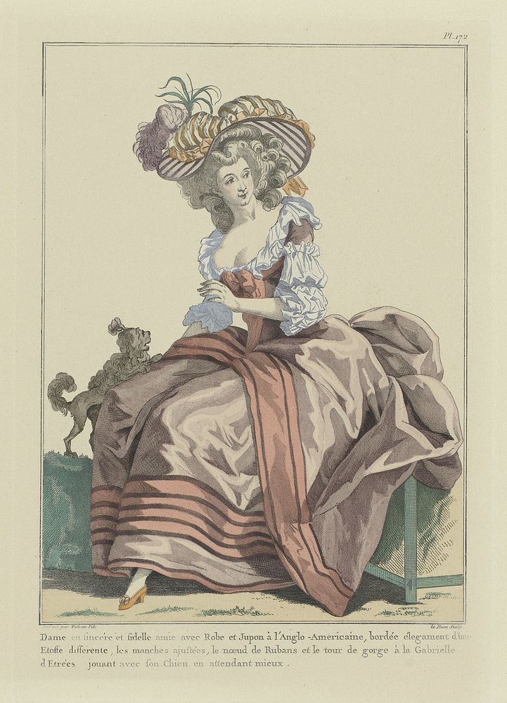 Gallerie des Modes et Costumes Français, Pl. 172, kopie naar 1784, vv.254: Dame en sincère et fidèle ami (...) (1911 - 1912)…