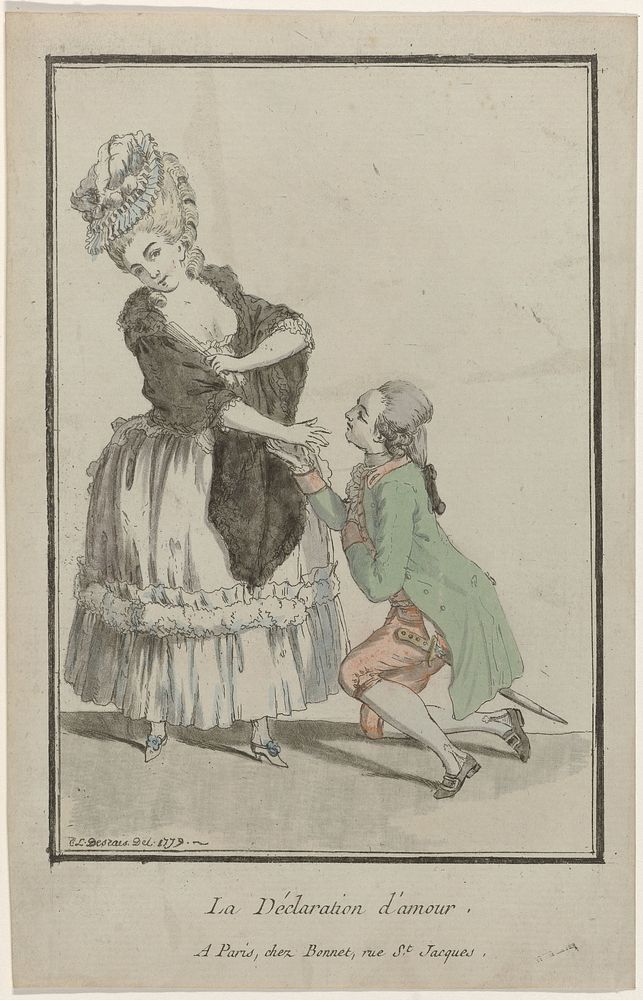 La Déclaration d'amour (1779) by anonymous, Claude Louis Desrais and Bonnet