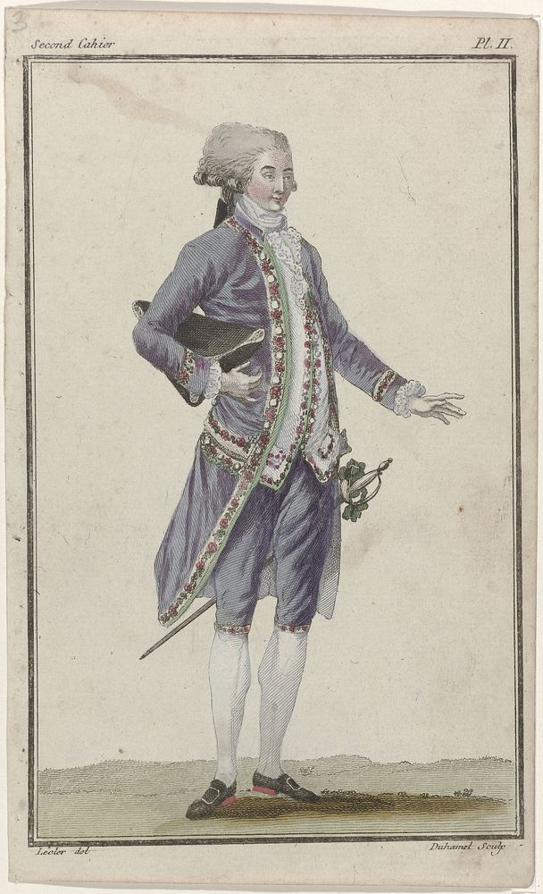 Cabinet des Modes ou les Modes Nouvelles, 2e Cahier, 1 décembre 1785, Pl. II (1785) by A B Duhamel, Pierre Thomas Le Clerc…