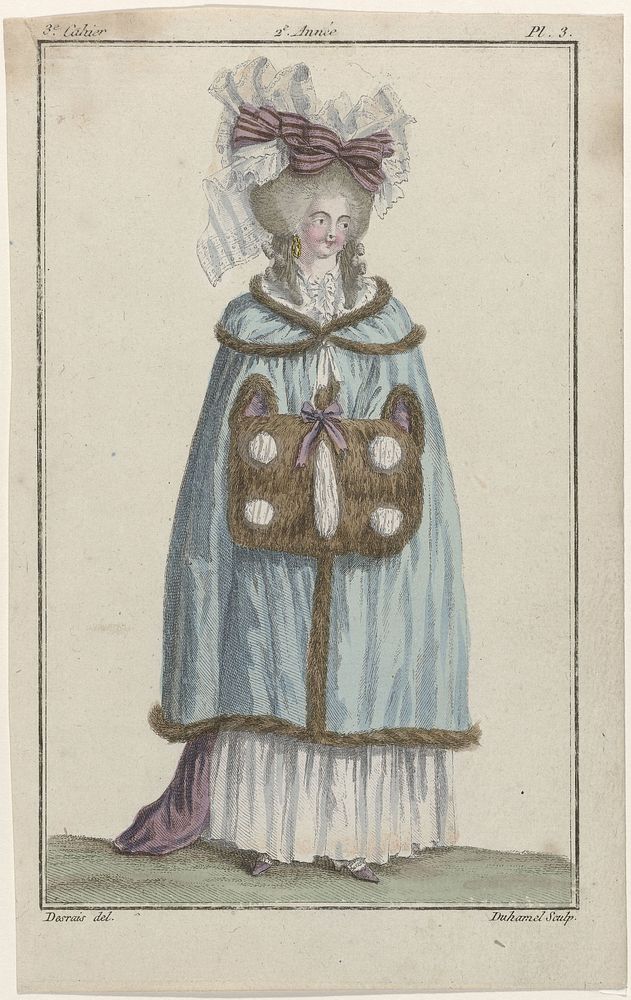 Magasin des Modes Nouvelles Françaises et Anglaises, 10 décembre 1786, 2e Année, 3e cahier, Pl. 3 (1786) by A B Duhamel…