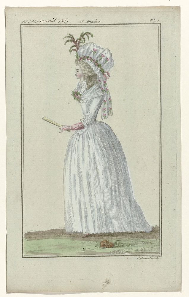 Magasin des Modes Nouvelles Françaises et Anglaises, 10 avril 1787, 15e cahier, 2e année, Pl. 1 (1787) by A B Duhamel and…
