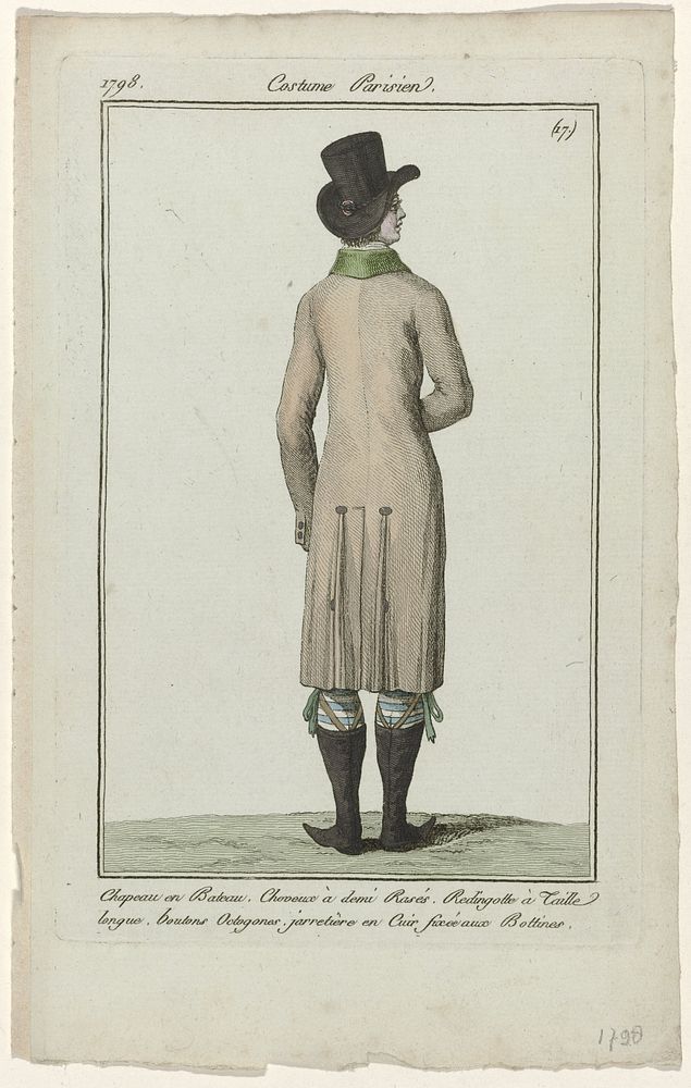 Journal des Dames et des Modes, Costume Parisien, 8 janvier 1798, (1) of (17.): Chapeau en Bateau... (1798) by anonymous…