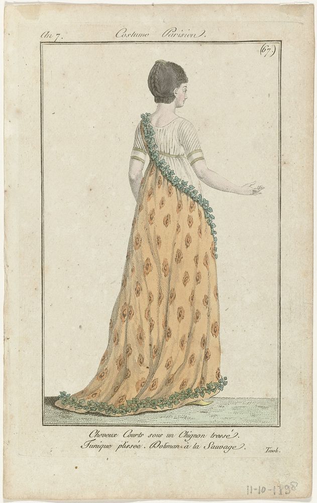 Journal des Dames et des Modes, Costume Parisien, 11 octobre 1798, An 7, (67) : Cheveux Courts (...) (1798) by anonymous…