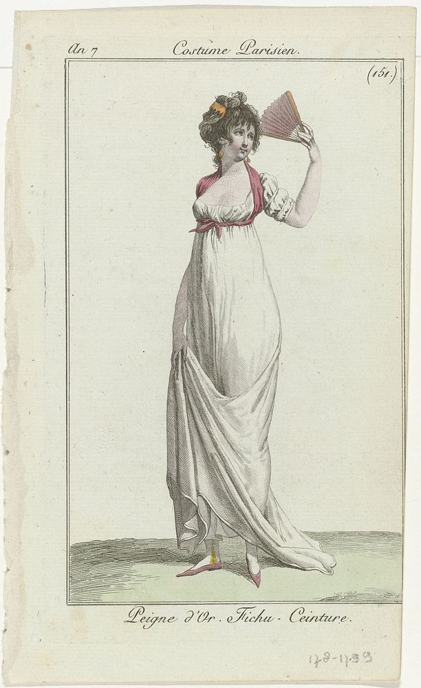 Journal des Dames et des Modes, Costume Parisien, 17 août 1799, An 7, (151.) : Peigne d'Or (...) (1799) by anonymous and…