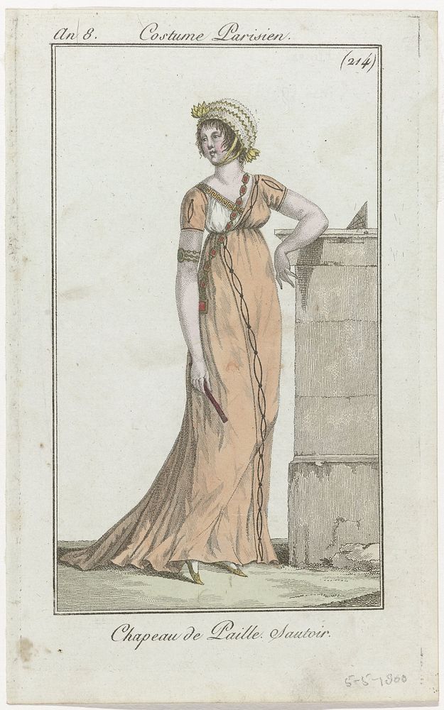 Journal des Dames et des Modes, Costume Parisien, 5 mai 1800, An 8, (214) : Chapeau de Paill (...) (1800) by anonymous and…