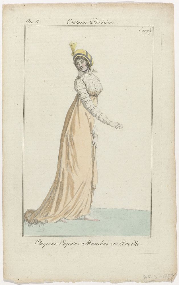 Journal des Dames et des Modes, Costume Parisien, 20 mai 1800, An 8, (217) : Chapeau-Capot (...) (1800) by anonymous and…