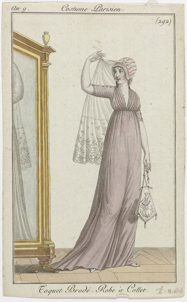 Journal des Dames et des Modes, Costume Parisien, 5 avril 1801, An 9, (292) : Toquet Brodé (...) (1801) by anonymous and…