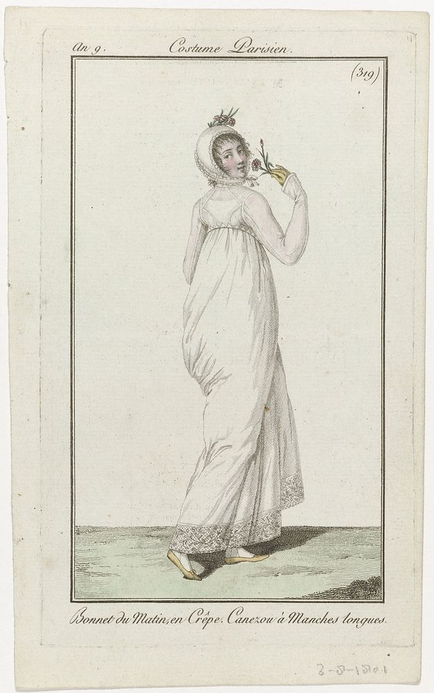 Journal des Dames et des Modes, Costume Parisien, 3 août 1801, An 9, (319) : Bonnet du Matin (...) (1801) by anonymous and…