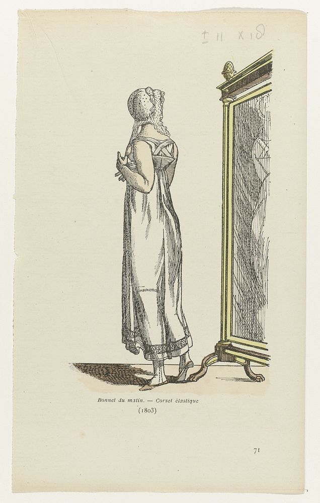 Journal des Dames et des Modes, Costume Parisien, kopie naar 4 mai 1803, An 11, (467): Bonnet du Matin (...) (1803) by…