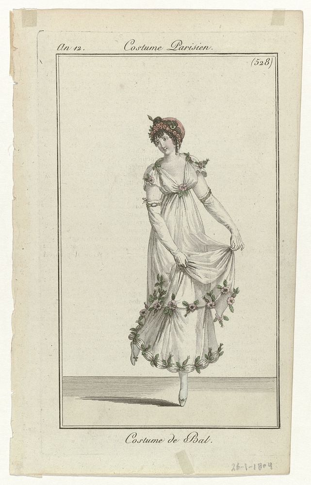 Journal des Dames et des Modes, Costume Parisien, 26 janvier 1804, An 12, (528): Costume de Bal (1804) by anonymous and…