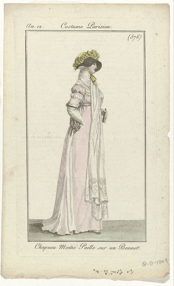 Journal des Dames et des Modes, Costume Parisien, 18 août 1804, An 12, (576): Chapeau Moitié Paill (...) (1804) by anonymous…