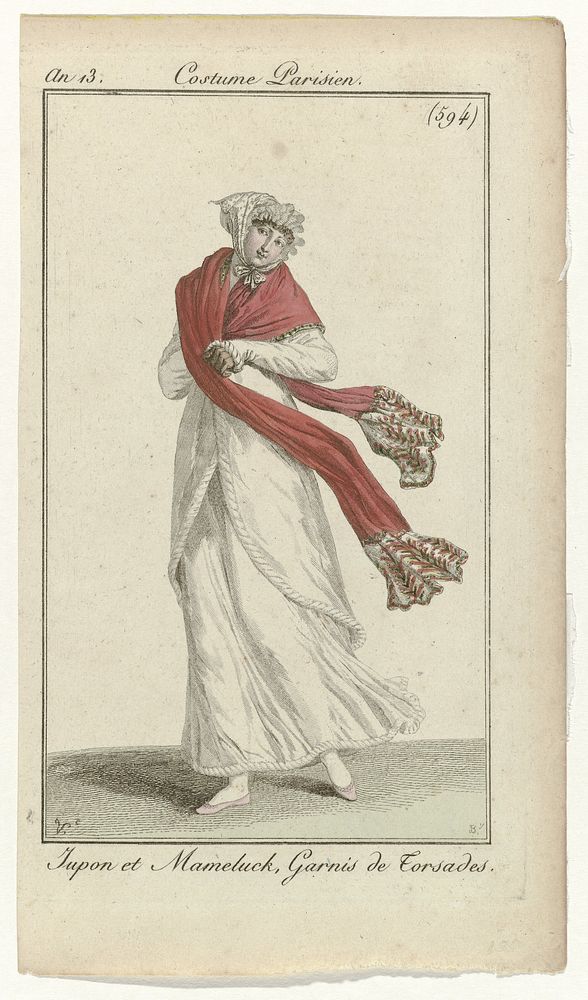 Journal des Dames et des Modes, Costume Parisien, 6 novembre 1804, An 13, (594): Jupon et Mameluck (...) (1804) by Pierre…