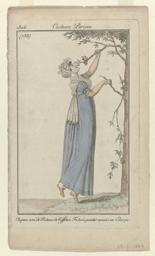 Journal des Dames et des Modes, Costume Parisien, 15 juillet 1806, (738): Chapeau orné de Rubans (...) (1806) by anonymous…
