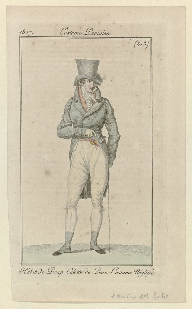 Journal des Dames et des Modes, Costume Parisien, 10 juin 1807, (813): Habit de Drap (...) (1807) by anonymous and Pierre de…