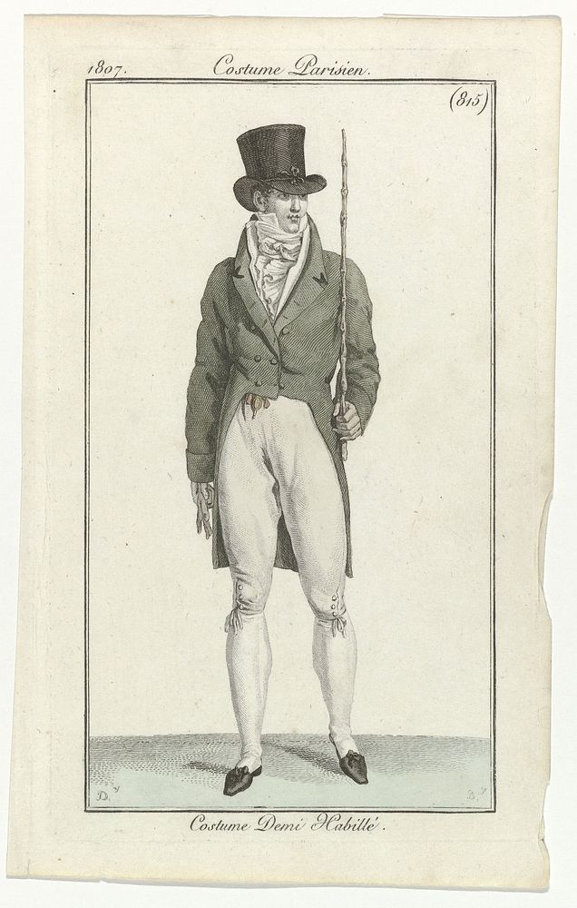 Journal des Dames et des Modes, Costume Parisien, 15 juin 1807, (815): Costume Demi Habillé (1807) by Pierre Charles Baquoy…