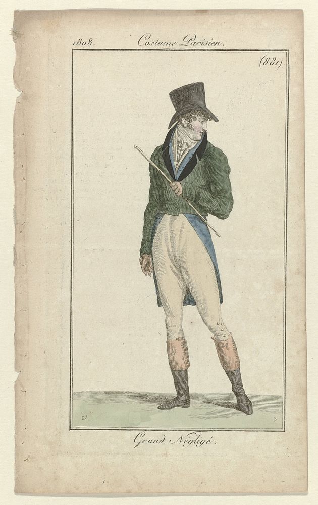 Journal des Dames et des Modes, Costume Parisien, 30 mars 1808, (881): Grand Négligé (1808) by Pierre Charles Baquoy, Carle…