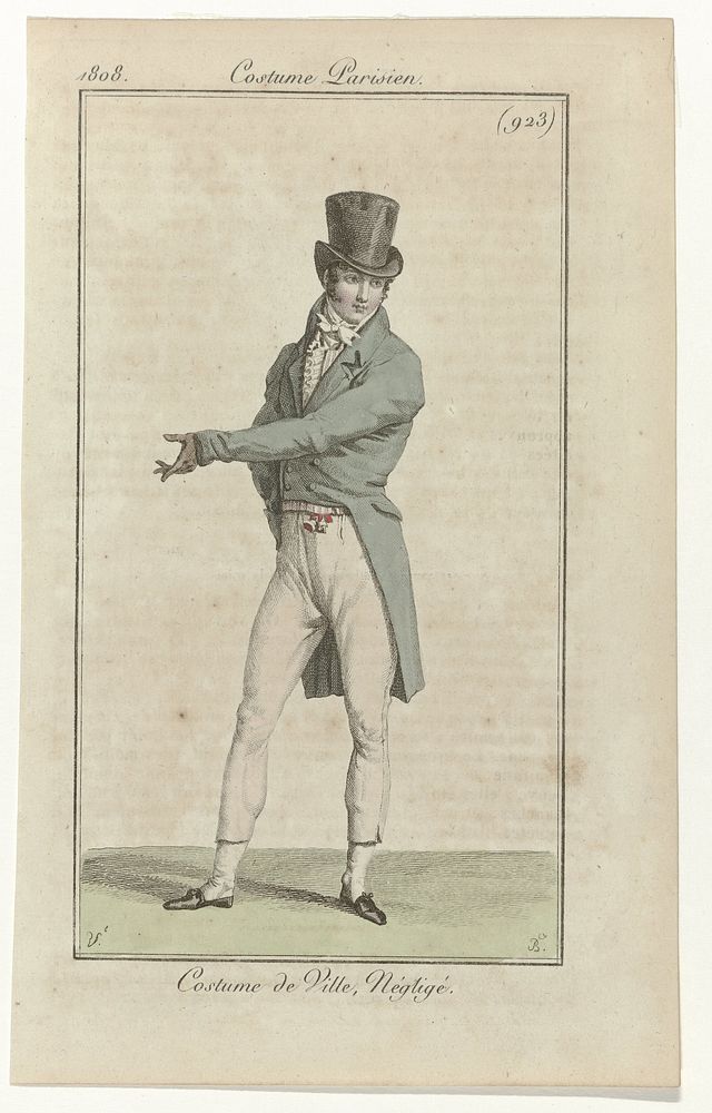 Journal des Dames et des Modes, Costume Parisien, 30 septembre 1808, (923): Costume de Vill (...) (1808) by Pierre Charles…