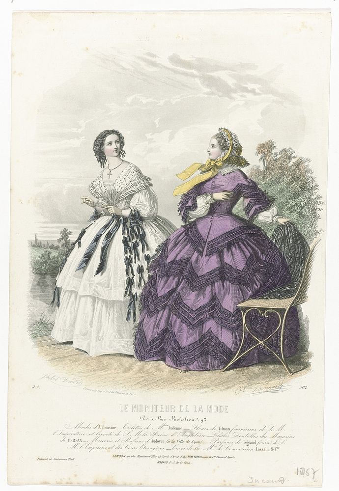Le Moniteur de la Mode, 1857, No. 502 : Modes d'Alphonsin (...) (1857) by J Bonnard, Jules David 1808 1892 and Lamoureux