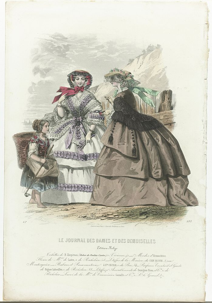 Le Journal des Dames et des Demoiselles, 1858, 1.7, No. 532 : Edition Belge. Toilettes (...) (1858) by A Bodin, Jules David…