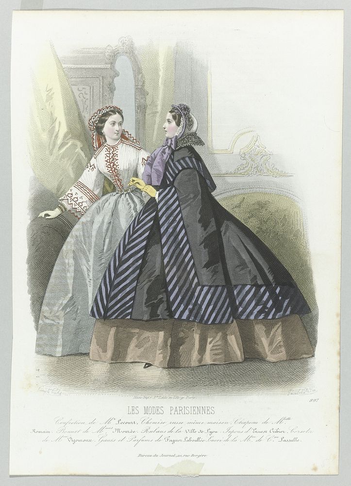 Les Modes Parisiennes, 1860, No. 897 : Confection de Mt Lecourt (...) (1860) by Préval, Désire, François Claudius Compte…