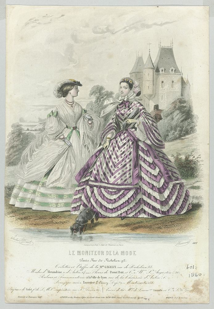 Le Moniteur de la Mode, 1860, No. 601: Toilettes et Etoffes (...) (1860) by J Bonnard, Jules David 1808 1892 and Lamoureux